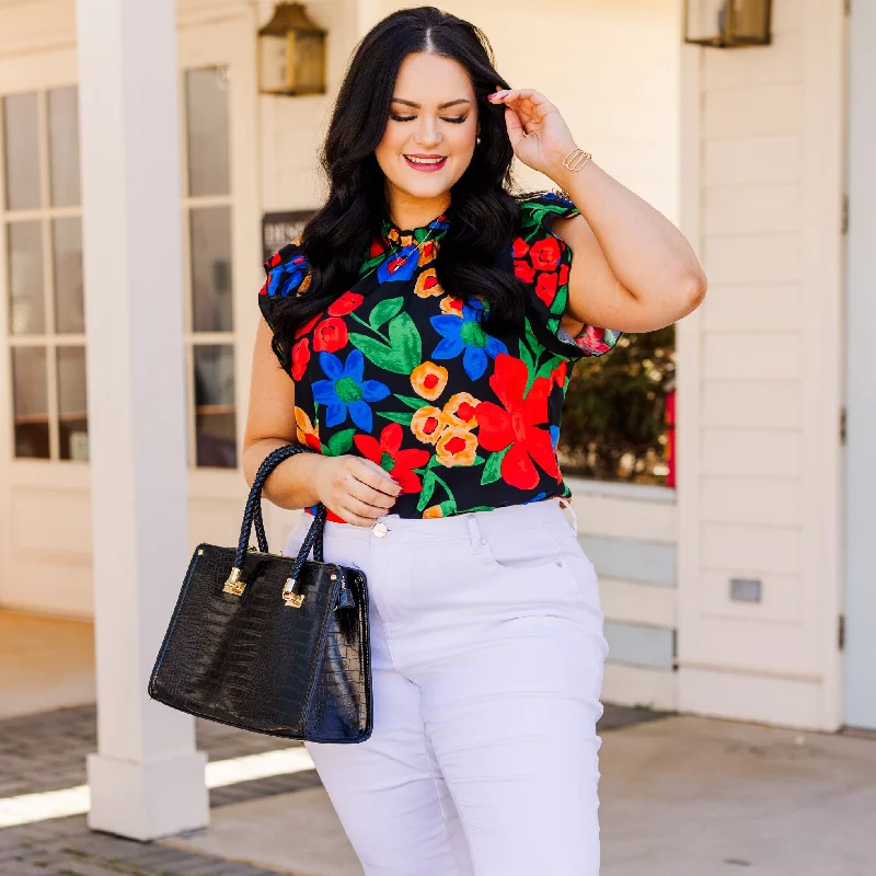 One Click Away from Big Savings!Be In A Flutter Top, Black