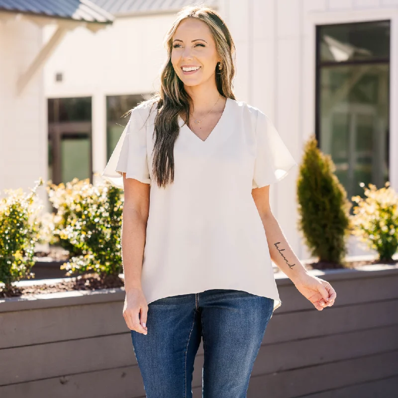 Your Best Deals Are Here!Break Room Chat Top, Ivory