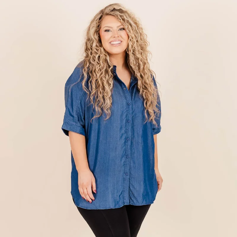More Discounts, More Joy!Call It How You See It Top, Dark Wash