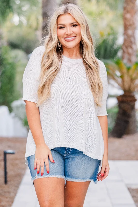 Don't Miss Out!Coastal All Day Long Top, Off-White