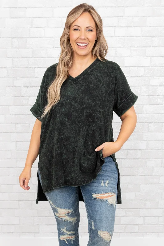 Your Shopping Wish, Our Discount Command!Comfy Travels Top, Neon Army Mineral Wash