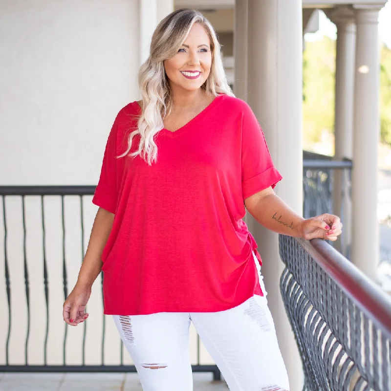 Shop More, Spend Less!Comfy Travels Top, Ruby