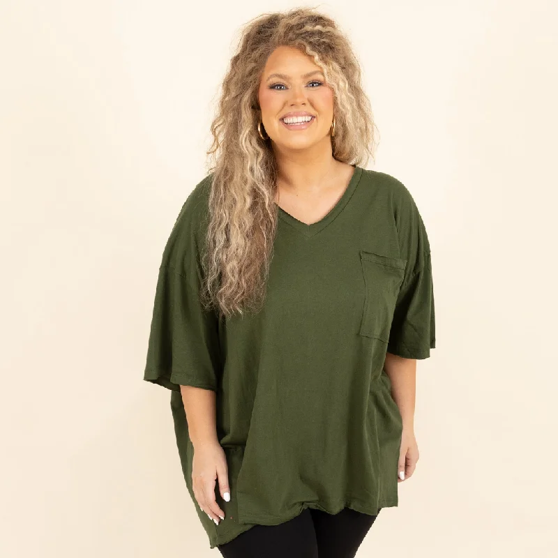 Your Favorite Sale is Back!Dancing In The Mirror Top, Army Green