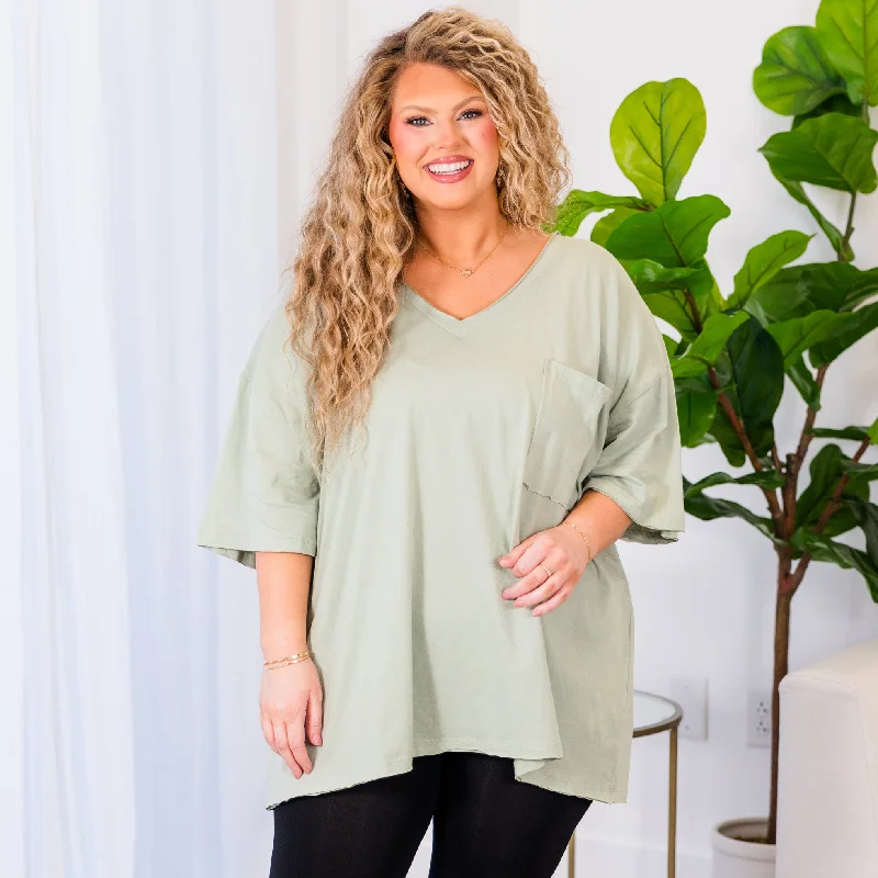 Enjoy Huge Discounts Now!Dancing In The Mirror Top, Light Sage