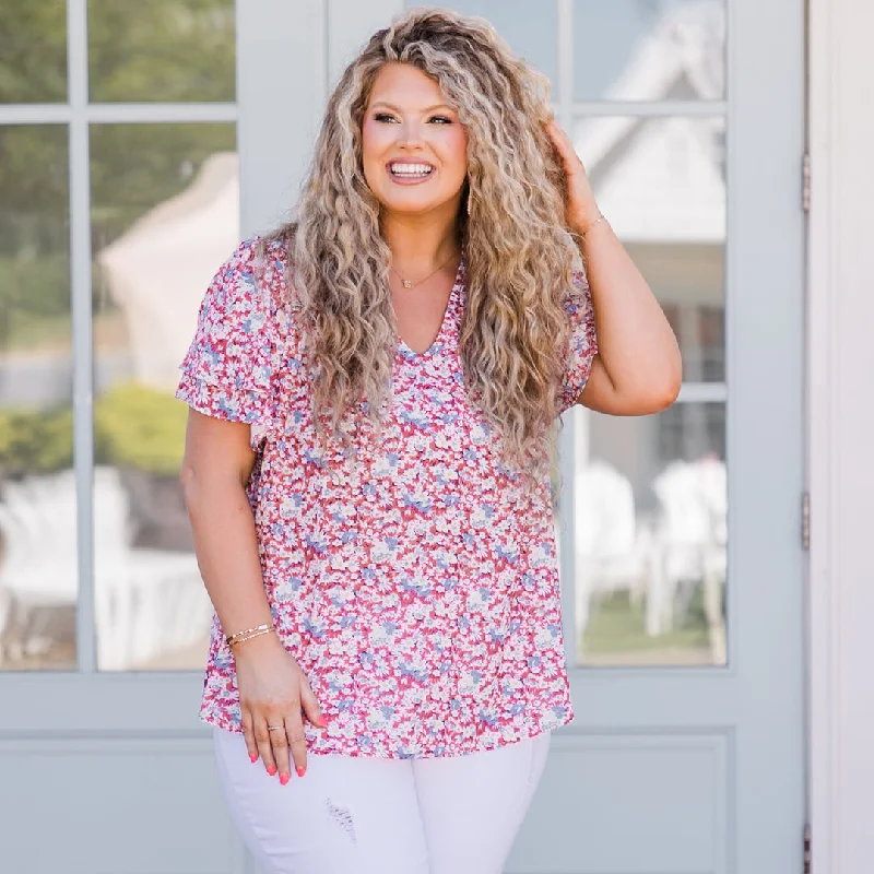Must-Have Deals Inside!Dynamic Petal Parade Top, Coral
