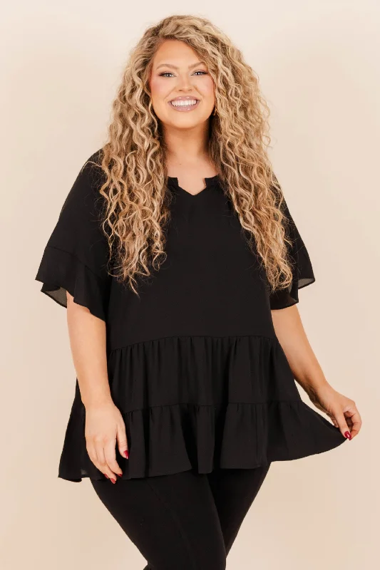 Your Best Deals Are Here!Gazania Top, Black