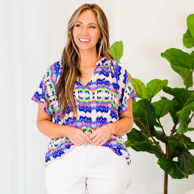 One Day Only – Huge Savings!Good Ole Days Top, Blue Combo
