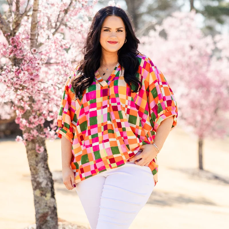 Score Huge Discounts Today!Statement Intended Top, Orange Combo