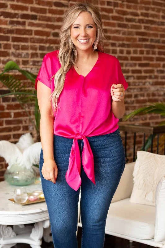 Save More Than Ever!Suddenly Lovestruck Top, Hot Pink