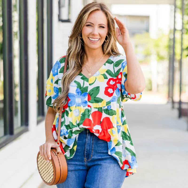 Mega Sale Happening Now!These Were The Days Top, Off-White Mix