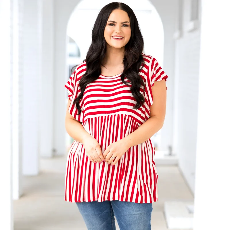 Find the Best Deals Here!Waldo Top, Red/Ivory