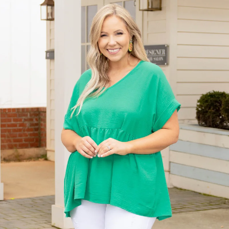 Your Chance to Save is Now!Wide Eyed Gaze Top, Kelly Green