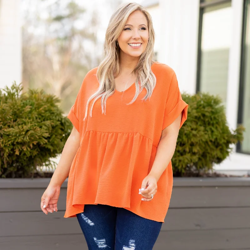 Price Drop Alert!Wide Eyed Gaze Top, Orange