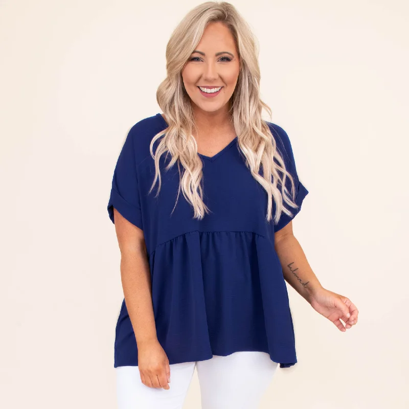 Best Price of the Season!Wide Eyed Gaze Top, Royal Blue