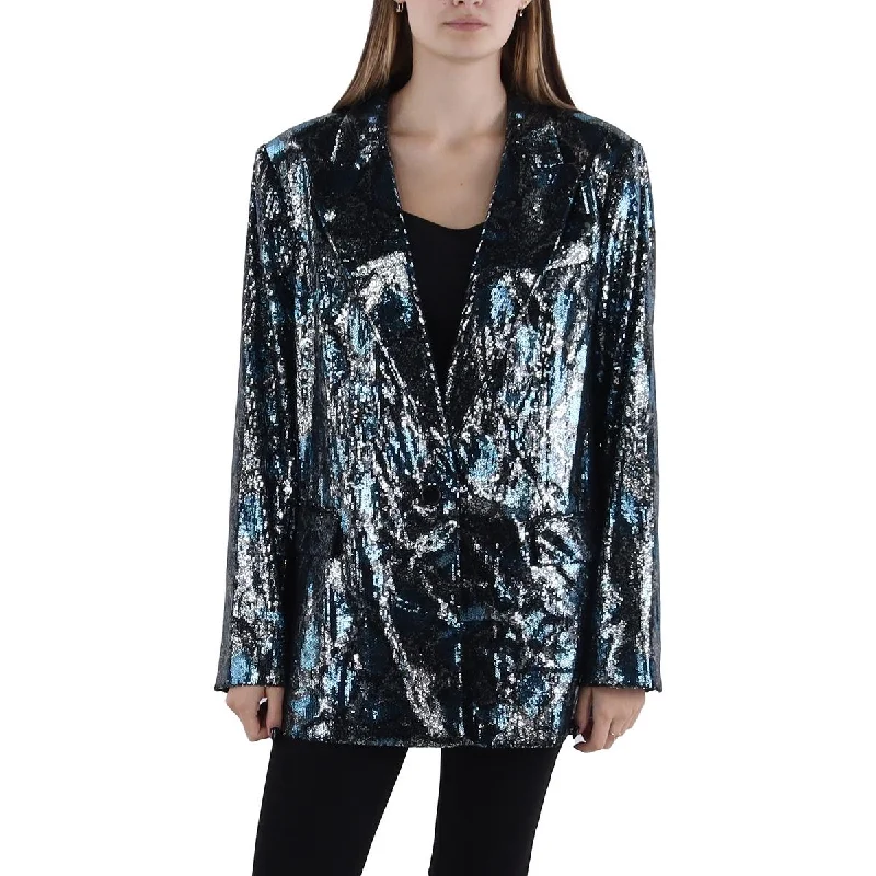 Shop More, Spend Less!Audrey Womens Sequined Suit Separate One-Button Blazer