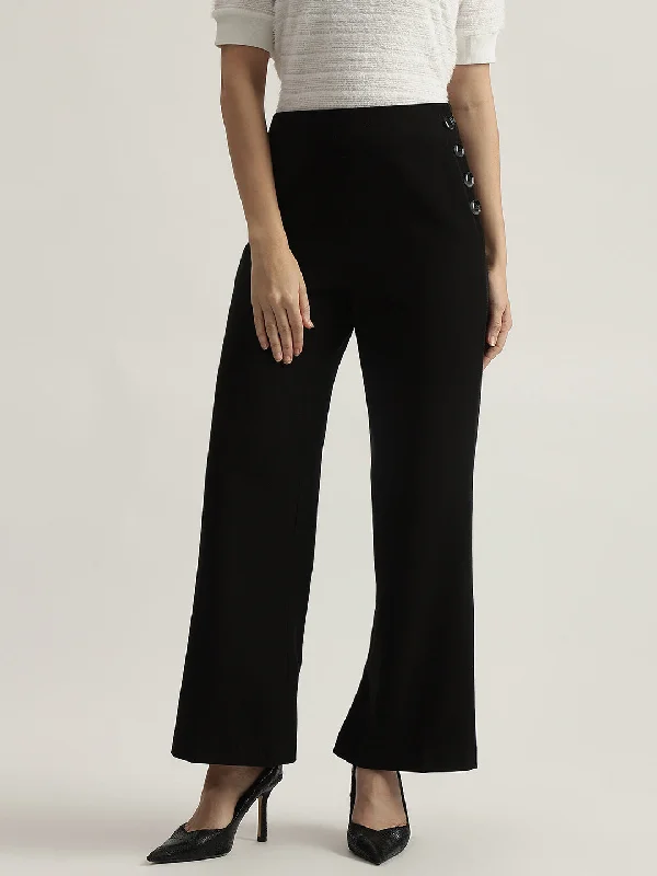 Unmissable Offers Await!Centrestage Women Solid High-Rise Flat-Front Trouser