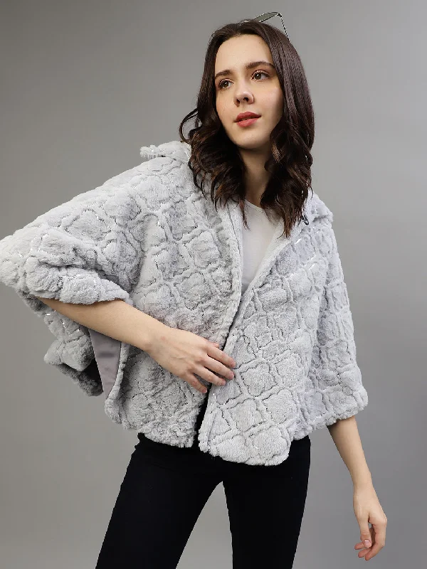 Sale Alert – Get Ready to Shop!Elle Women Embellished Collar Neck Short Sleeves Jacket