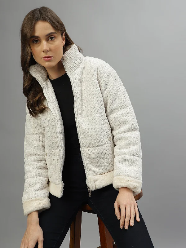 Score Huge Discounts Today!Elle Women Solid Stand Collar Full Sleeves Jacket