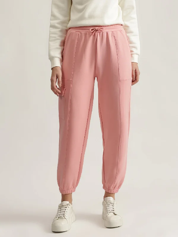 Snag the Best Prices Now!Elle Women Pink Solid Relaxed Fit Joggers Style Sweatpant