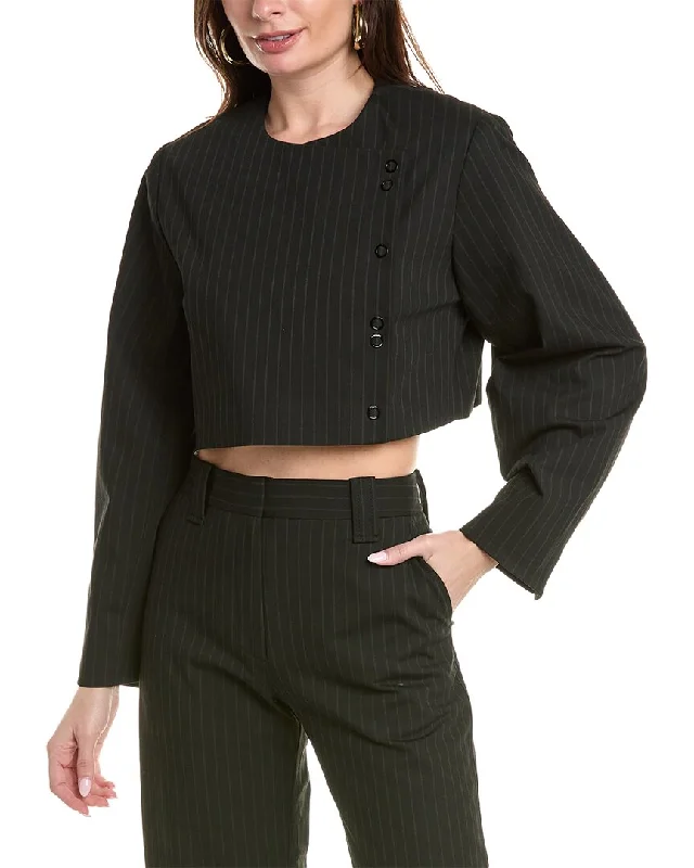Incredible Savings Inside!GANNI Stripe Cropped Blazer