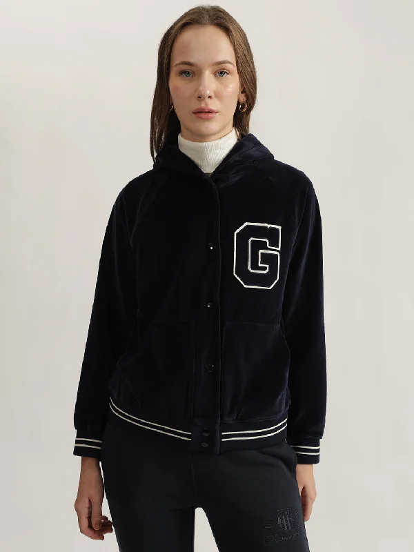 Today’s Deals, Tomorrow’s Regrets!Gant Women Blue Solid Hooded Full Sleeves Sweatshirt