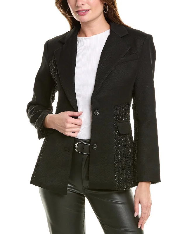 Find the Best Deals Here!Gracia V-Neck Flare Classy Wool-Blend Jacket