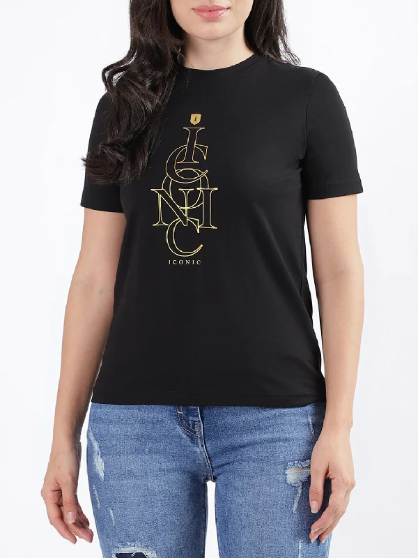 Don’t Wait – Shop Today!Iconic Black Fashion Regular Fit T-Shirt