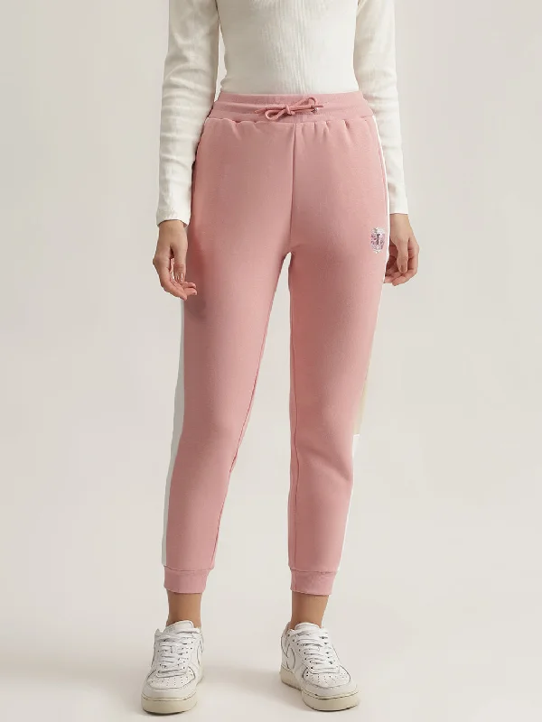 Your Favorite Sale is Back!Iconic Women Pink Solid Straight Joggers Style Sweatpant