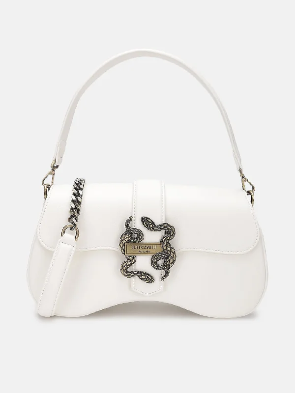 Massive Price Cuts!Just Cavalli Women White Solid Sling Bag