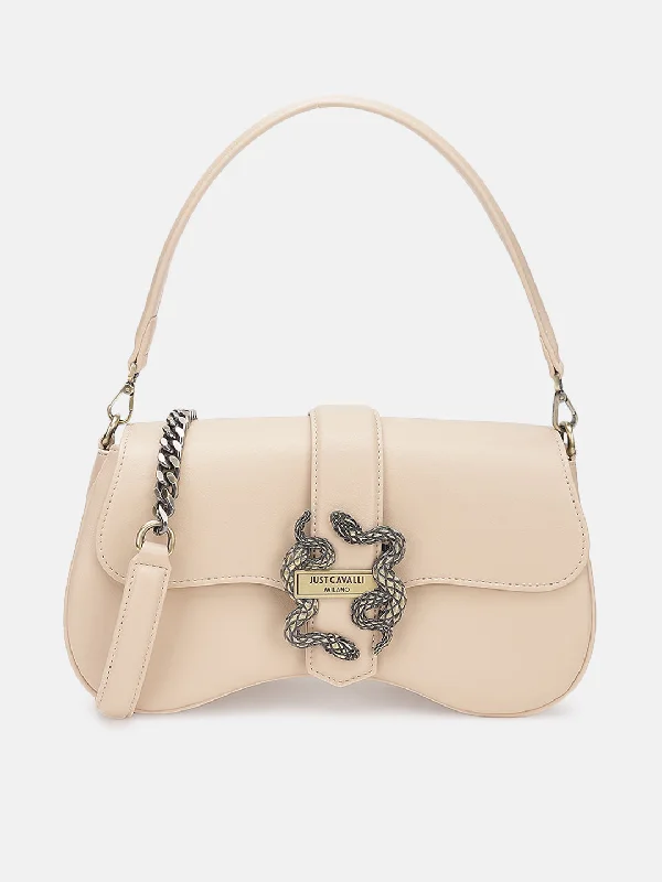 Your Dream Deal is Here!Just Cavalli Women Beige Solid Sling Bag