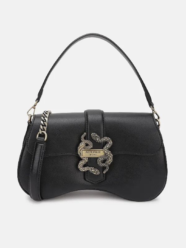 Only a Few Left – Order Now!Just Cavalli Women Black Solid Sling Bag