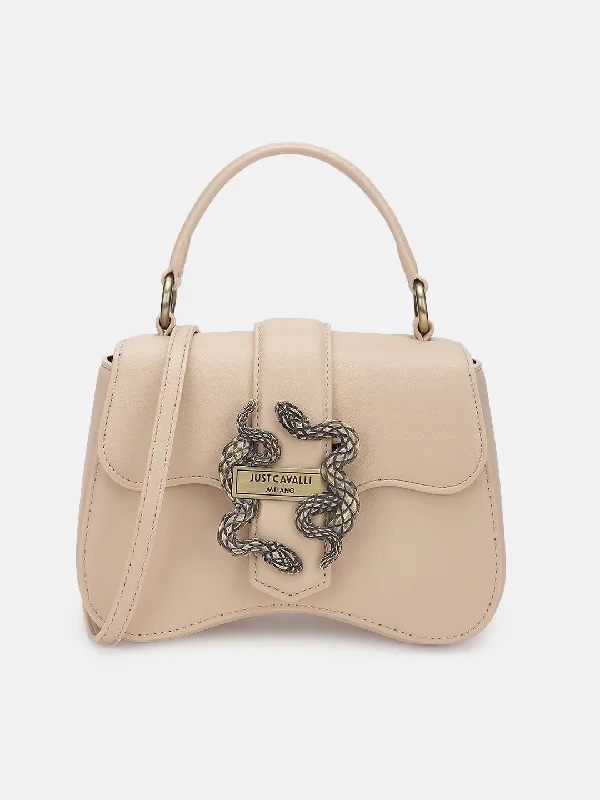 Crazy Discounts Inside!Just Cavalli Women Beige Solid Sling Bag
