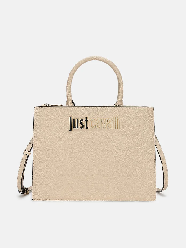 Limited-Time Price Drop!Just Cavalli Women Beige Solid Handheld Bag