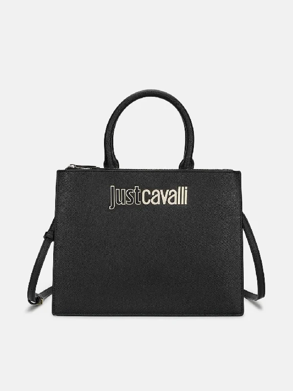 Stock Up and Save!Just Cavalli Women Black Solid Handheld Bag