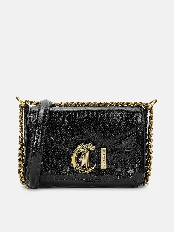 Save Up to 50% Off!Just Cavalli Women Black Solid Crossbody Bag