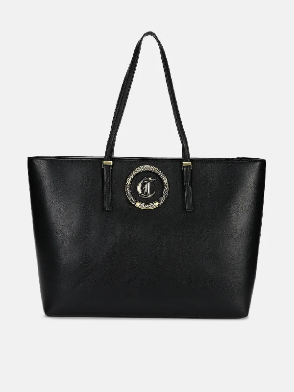 Get More for Less!Just Cavalli Women Black Solid Tote Bag