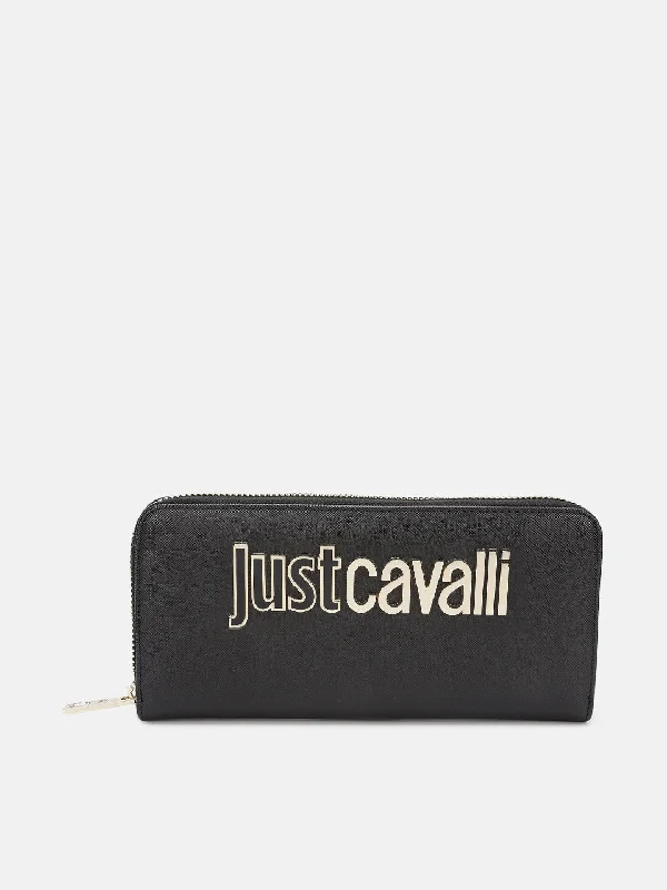 Buy More, Save More!Just Cavalli Women Black Solid Zip Around Wallet