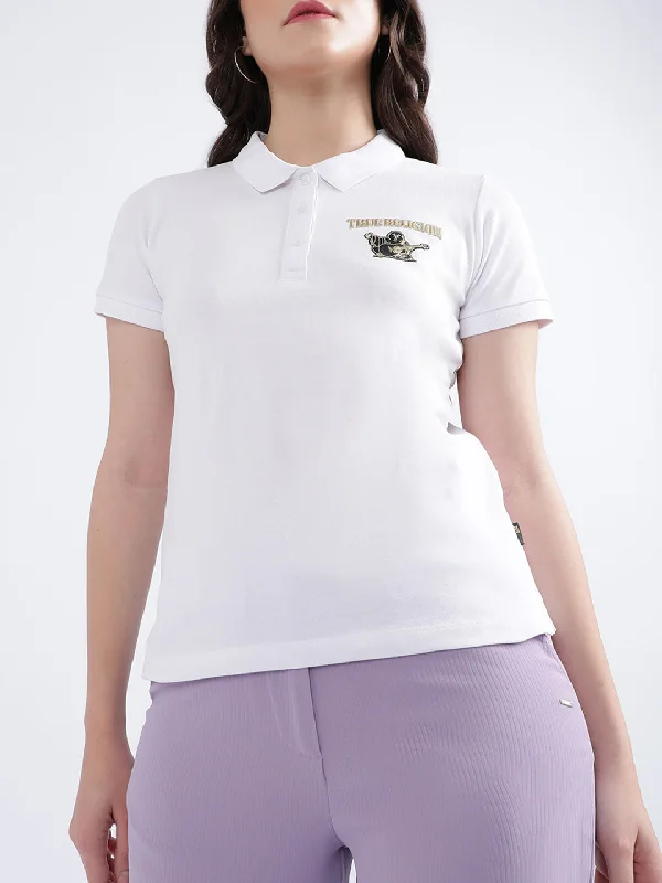 Limited-Time Price Drop!True Religion White Fashion Logo Regular Fit Polo T-Shirt