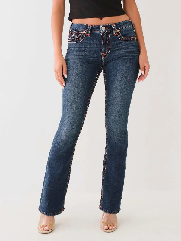 Get the Best for Less!True Religion Women Blue Washed Boot Cut Mid-Rise Jeans