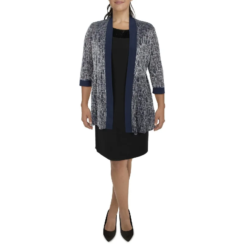 Hot Deals You Can’t Resist!Womens Knit Metallic Duster Blazer