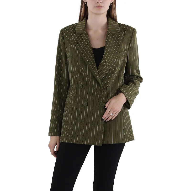 Shop Today, Save Tomorrow!Womens Pinstripe Suit Separate Double-Breasted Blazer