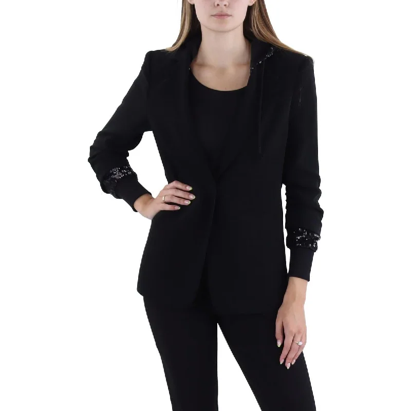 Shop Today, Save Tomorrow!Womens Sequined Work Wear Open-Front Blazer