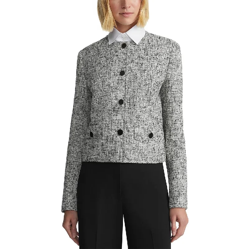 Don't Miss Out!Womens Textured Office Collarless Blazer